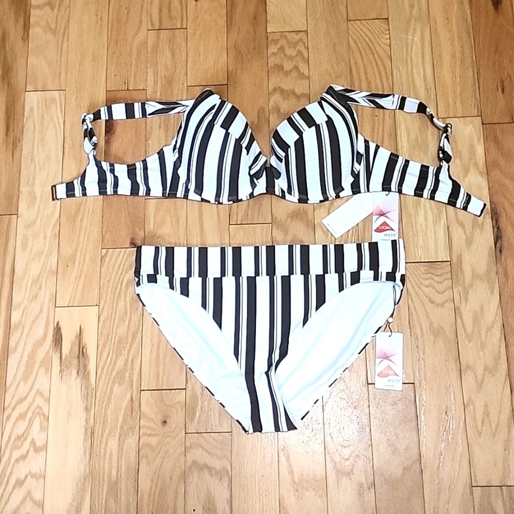 *CALI 2 Piece B. Suit XL Bottoms/Top 36DD w/Tags*